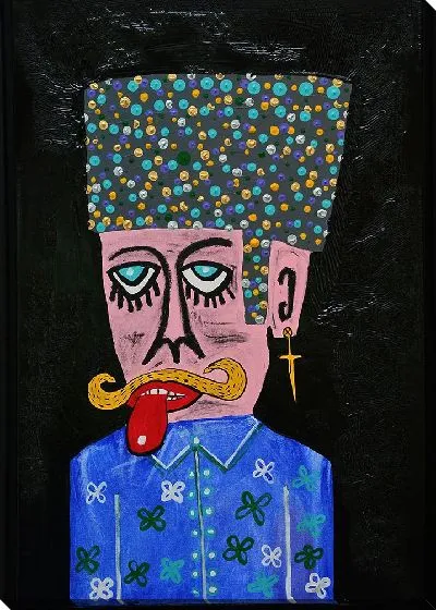 Картина Мужчина, показывающий язык