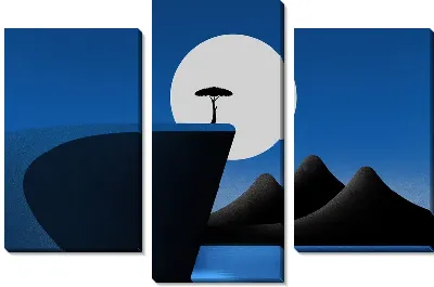 Модульная картина Лунный пейзаж №5