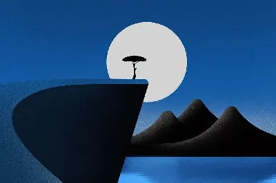 Плакат Лунный пейзаж №5