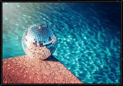 Диско-шар у бассейна