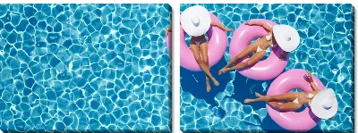 Модульная картина Три девицы в бассейне
