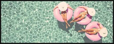 Картина Три девицы в бассейне вариант №2