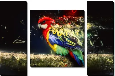 Модульная картина Попугай-киборг