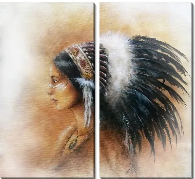 Модульная картина Индеец-женщина