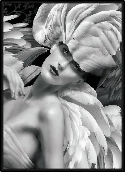 Картина Девушка с перьями лебедя