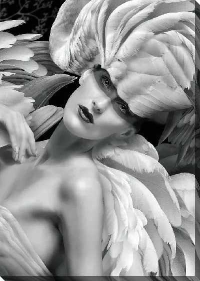 Постер Девушка с перьями лебедя