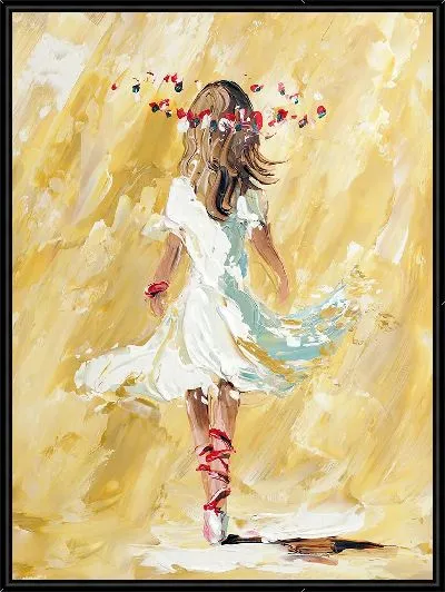 Картина Юная балерина с цветами вокруг головы