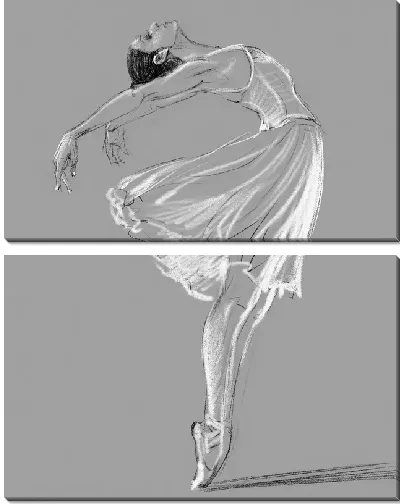 Модульная картина Полет балерины