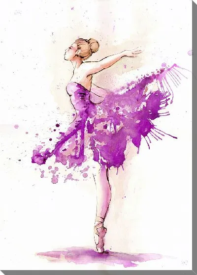 Картина маслом Балерина в сиреневом платье