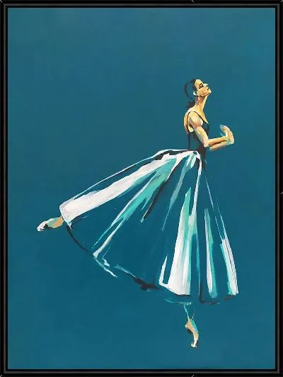 Картина Балерина на синем фоне