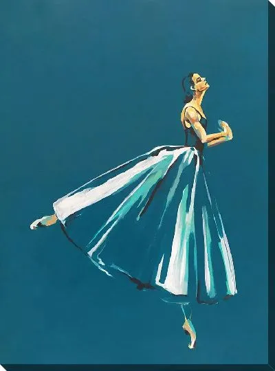 Постер Балерина на синем фоне