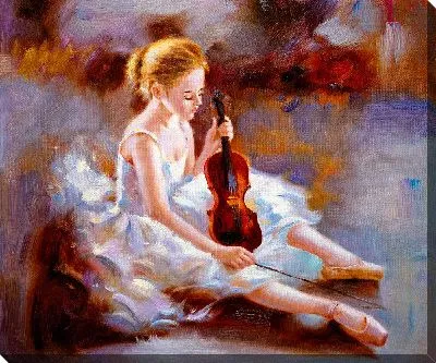 Балерина играет на скрипке