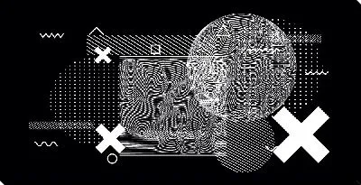 Картина маслом Черно-белый коллаж из геометрических фигур