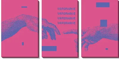 Модульная картина Пиксельные руки