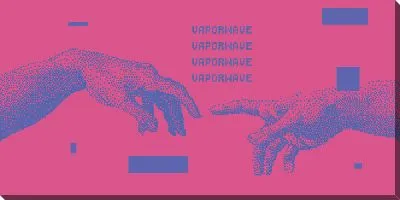 Картина маслом Пиксельные руки