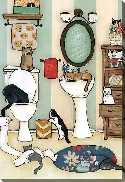 Постер Коты и кошки в ванной комнате