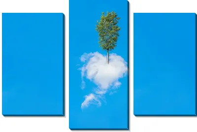 Модульная картина Дерево на облаке в форме сердца