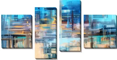 Модульная картина Фактурные мазки абстракции