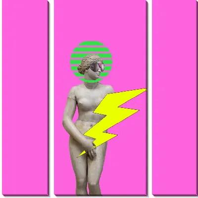 Модульная картина Молния  в руках статуи