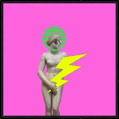 Картина Молния  в руках статуи