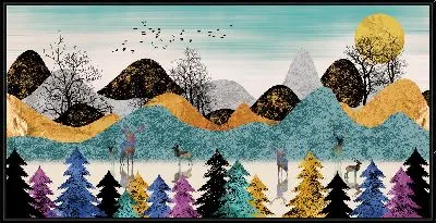 Картина Лес и горы в скандинавском стиле