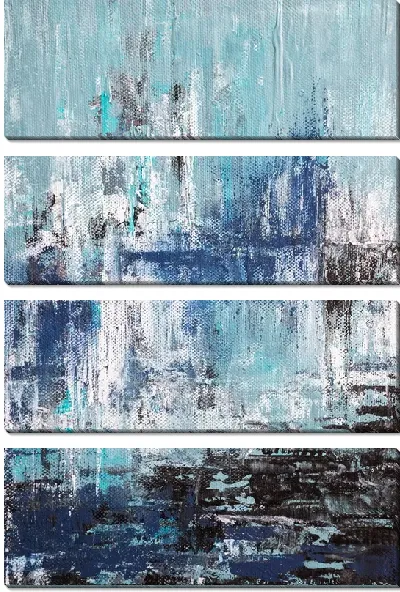 Модульная картина Фактурная абстракция в голубых тонах