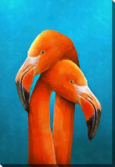 Картина маслом Любовь двух фламинго