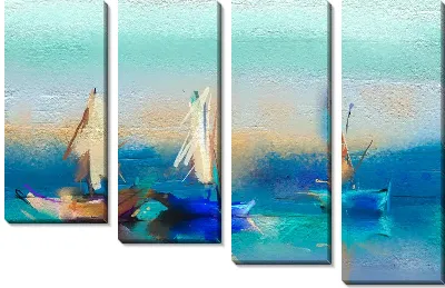 Модульная картина 3 парусника