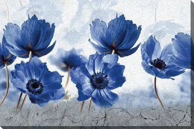 Картина маслом Весенние синие цветы