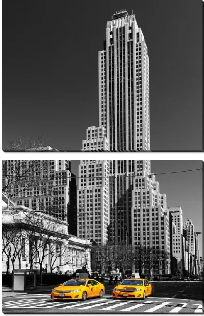 Модульная картина Две машины такси на улице Нью-Йорка