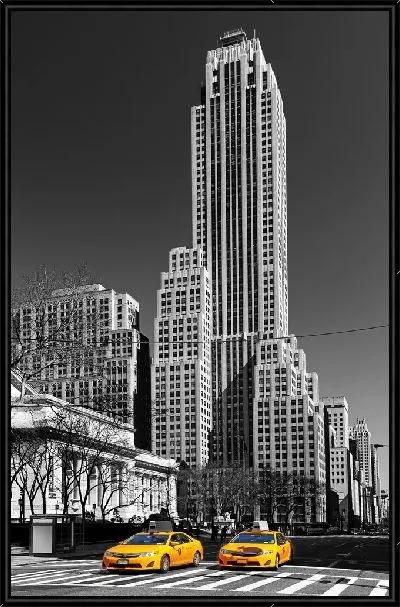 Картина Две машины такси на улице Нью-Йорка