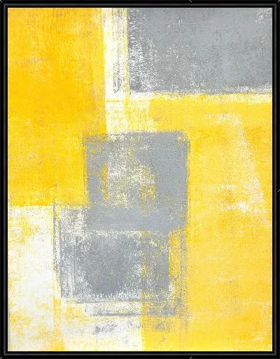 Картина Серые квадраты на желтом фоне