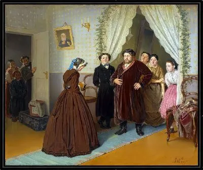 Приезд гувернантки в купеческий дом