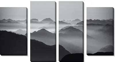 Модульная картина Бархатистый туман в горах