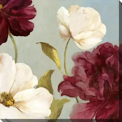 Картина маслом Бутоны красных и белых пионов