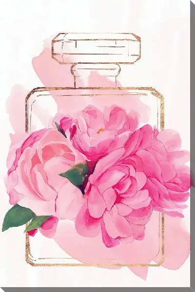 Картина маслом Духи с букетом пионов