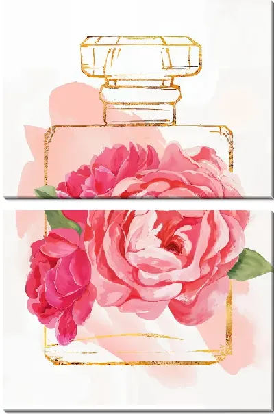 Модульная картина Парфюмерия с пионами