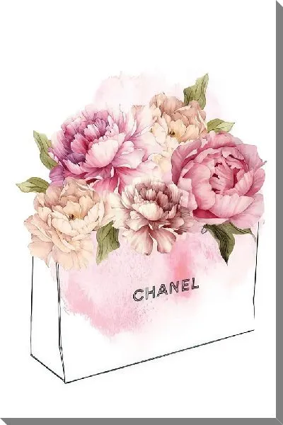 Картина маслом Сумка Chanel  с пионами