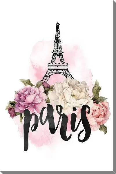 Картина маслом Париж и пионы