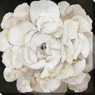 Картина маслом Большой бутон белого пиона