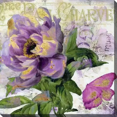 Картина маслом Пион на стебле