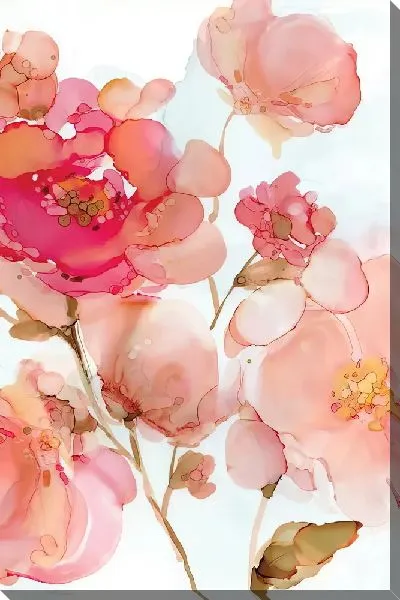 Картина маслом Пионы в стиле акварель