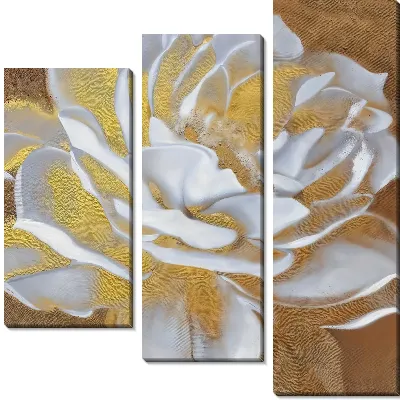 Пион с золотой текстурой