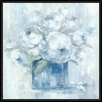 Картина Светло-голубые пионы в вазе