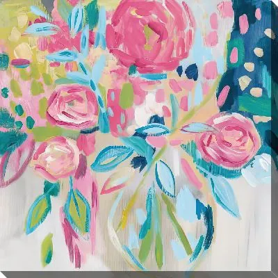 Картина маслом Абстрактные пионы в вазе