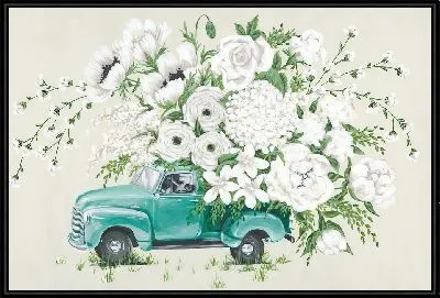 Картина Автомобиль с пионами