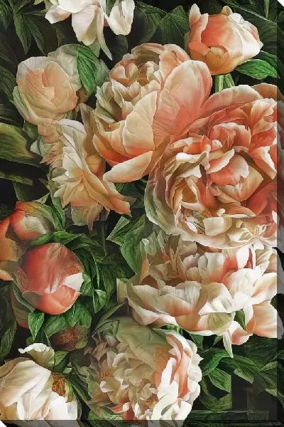 Картина маслом Куст с пионами