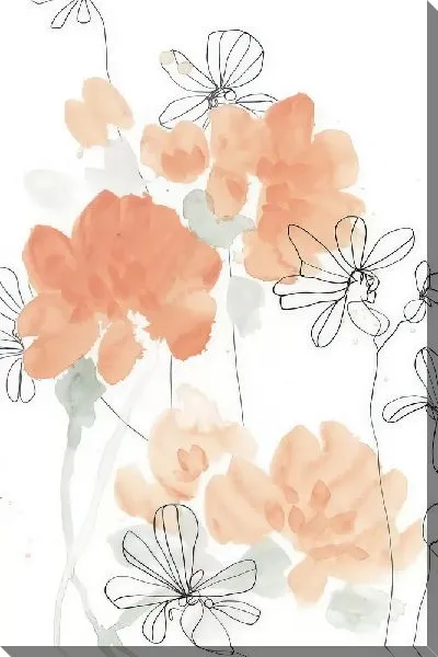 Картина маслом Пионы в стиле акварель №2