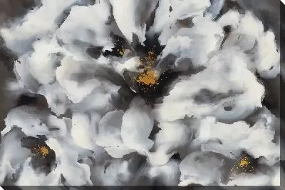 Картина маслом Макро белого пиона