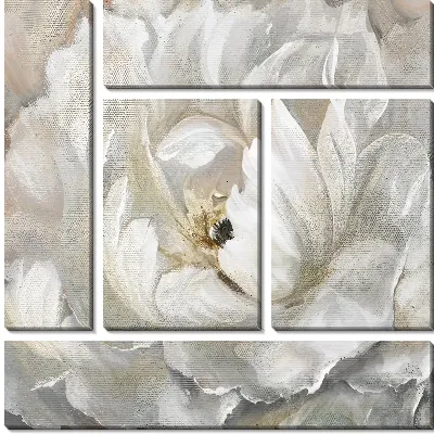 Модульная картина Белый бутон пиона